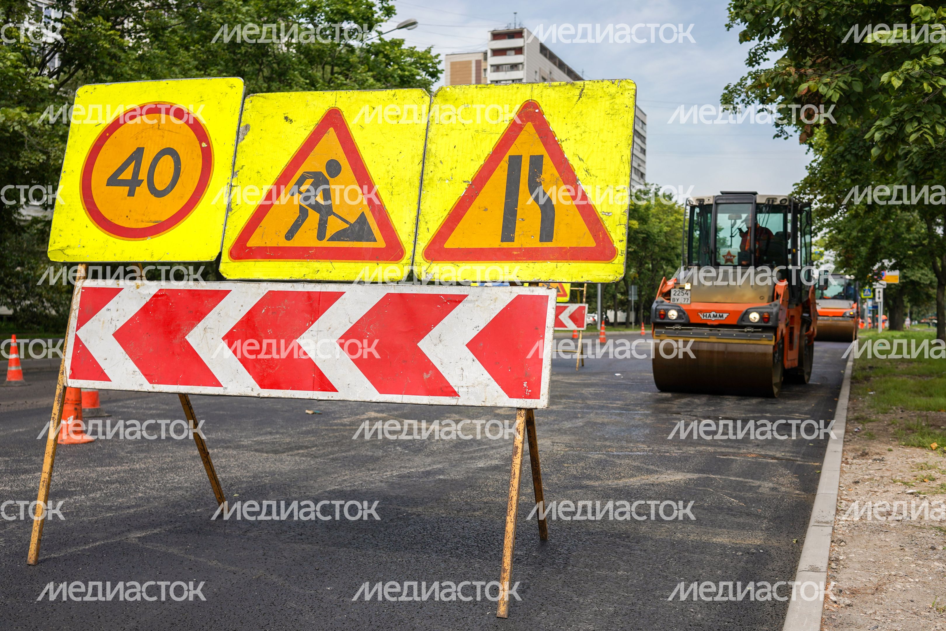 Дорожные работы в Москве