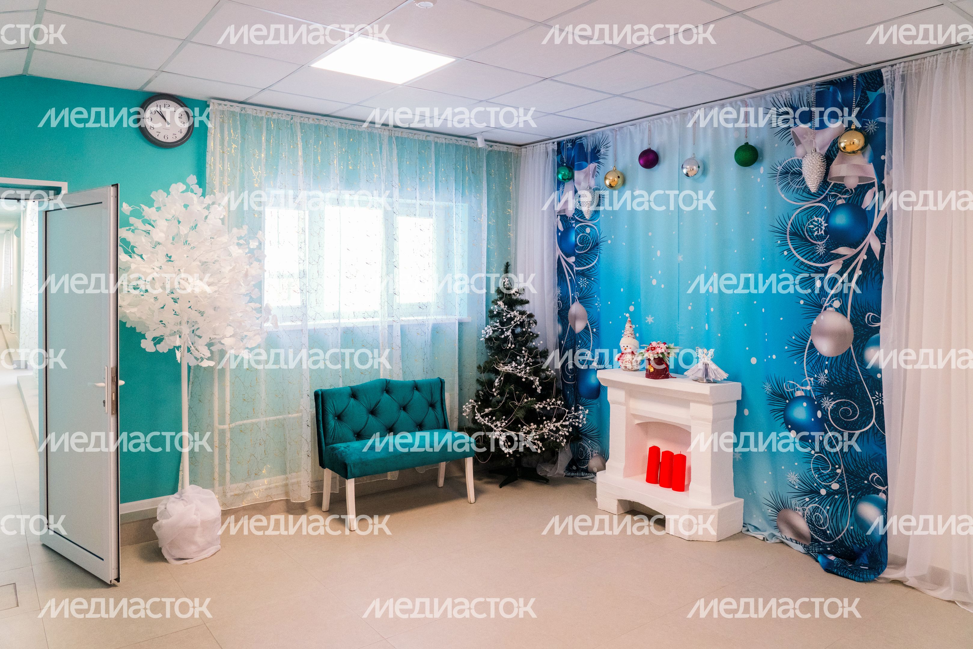 Новогодняя фотозона в детском саду поселка Колюбакино Рузского округа после капитального ремонта
