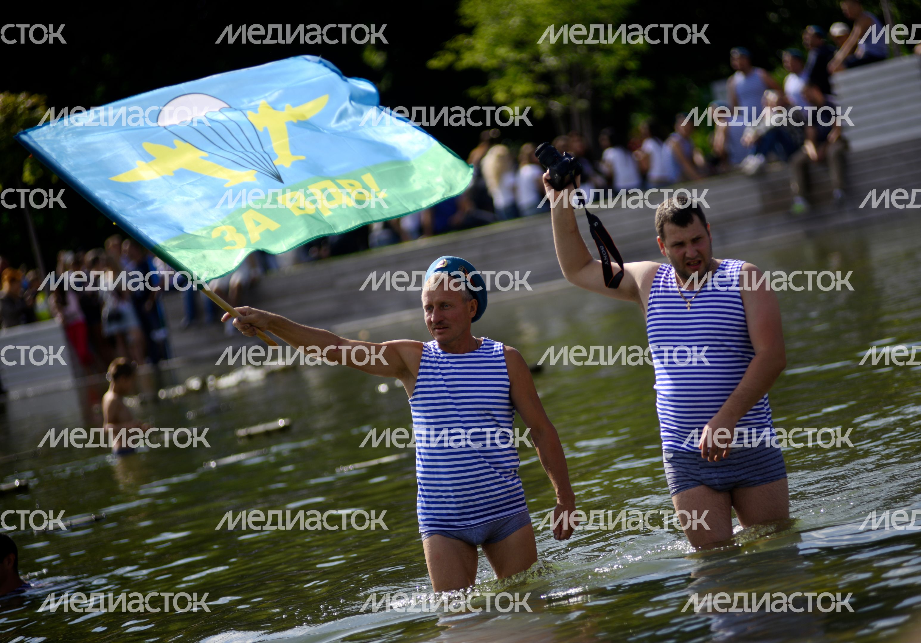Празднование Дня ВДВ в Москве