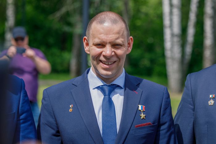 Космонавт Иван Вагнер на торжественной встрече космонавтов в Звездном городке