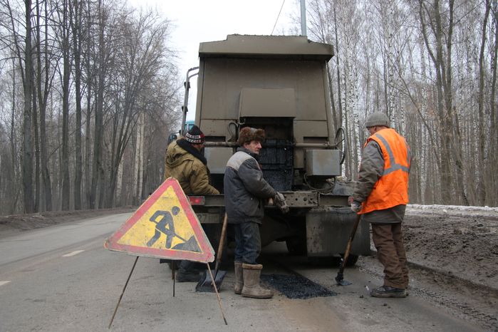 Ямочный ремонт дорог в Дубне