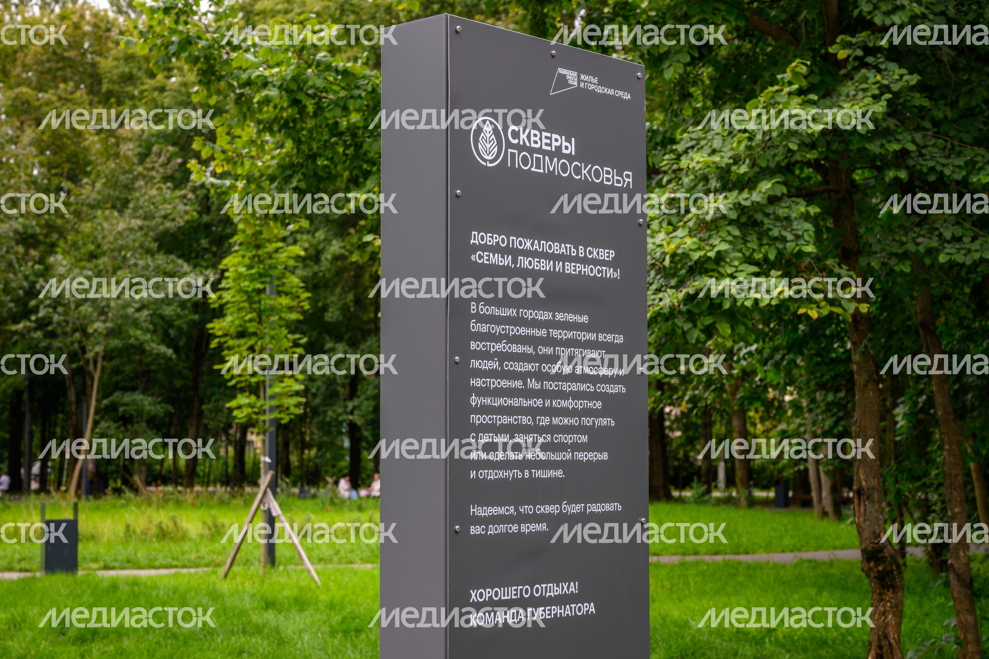 Сквер Семьи, любви и верности в Балашихе летом Сквер Семьи, любви и верности в Балашихе летом