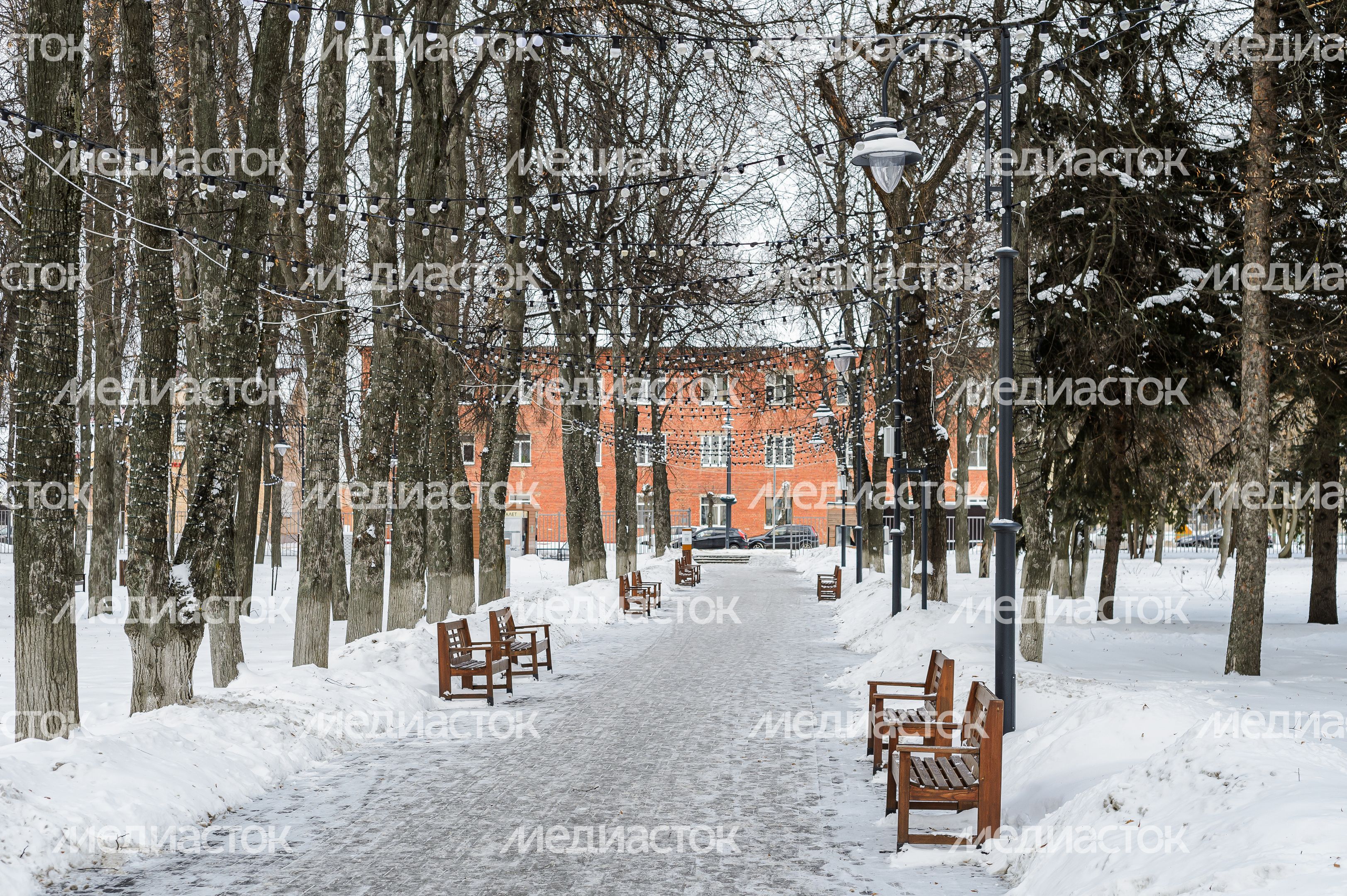 Зимний центральный парк культуры и отдыха в Зарайске