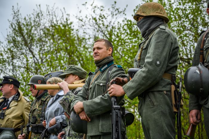 Военно-историческая реконструкция событий мая 1945 года в музее истории танка Т-34 в Мытищах