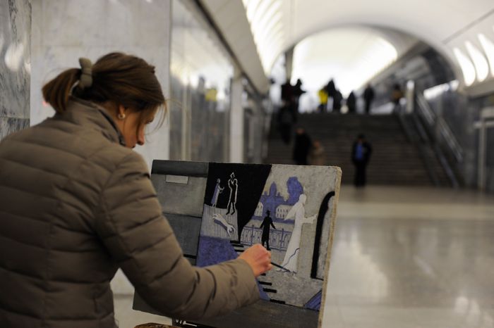 Акция «Пишем метро» в Московском метрополитене