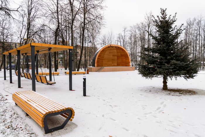 Лобня. Парк «Киово». Зима