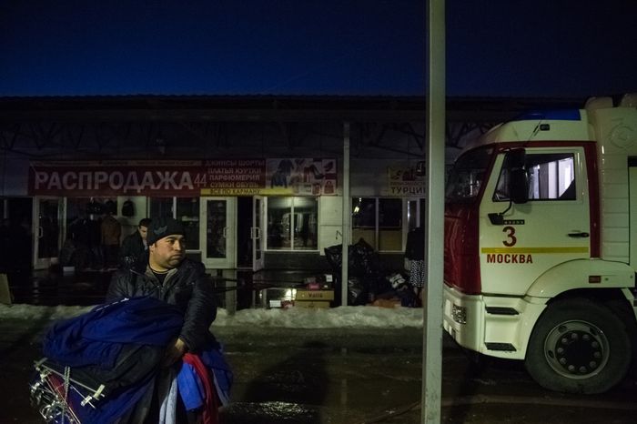 Пожар в торговых павильонах в Москве