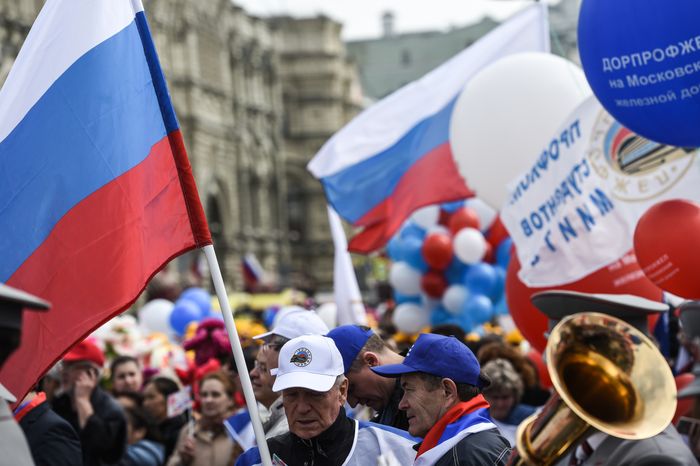 Первомайская демонстрация профсоюзов в Москве