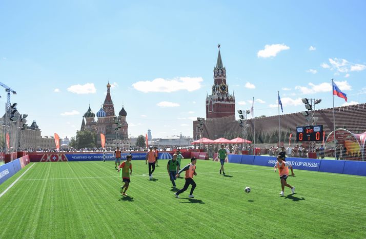 Футбольный парк на Красной площади в Москве
