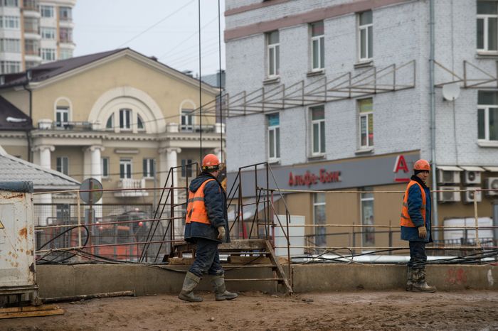 Строительство станции метро «Хорошевская» в Москве