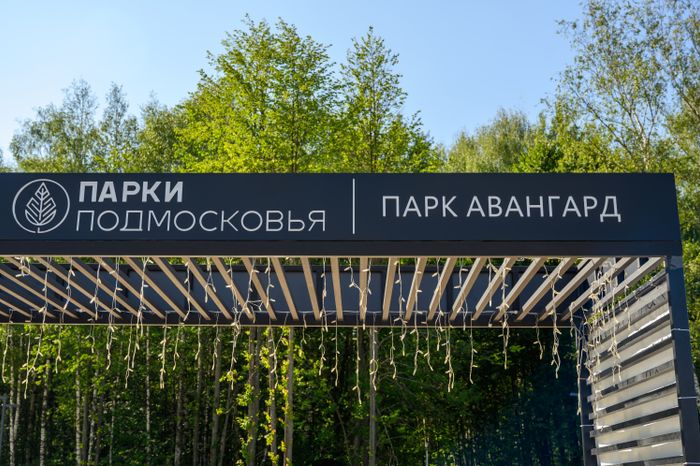 Входная группа парка «Авангард» летом в Электростали