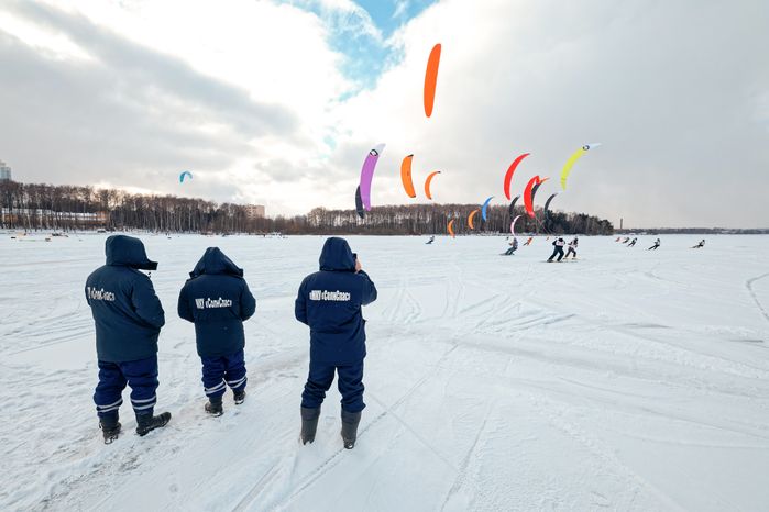 Чемпионат Московской области по сноукайтингу в Солнечногорске