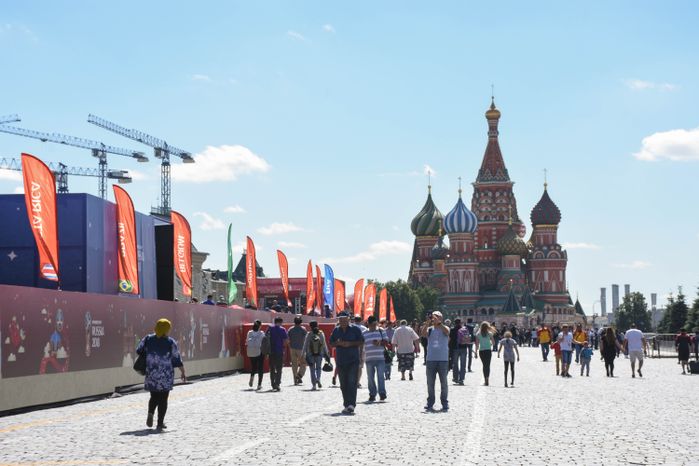 Футбольный парк на Красной площади в Москве