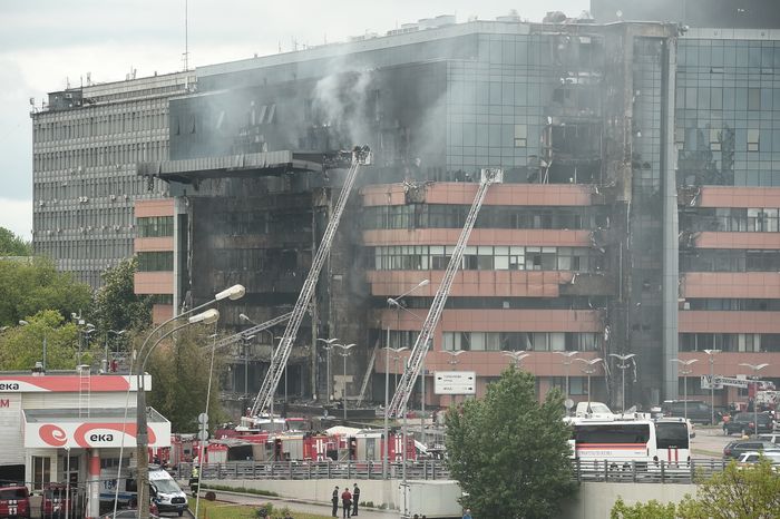 Пожар в бизнес‑центре «Гранд Сетунь плаза» в Москве