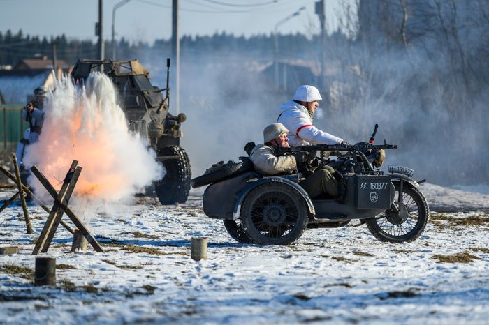 Военно-историческая реконструкция в музее танка Т-34 в Мытищах