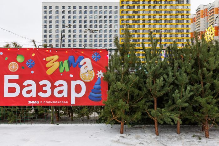 Елочный базар на улице Мира в Мытищах
