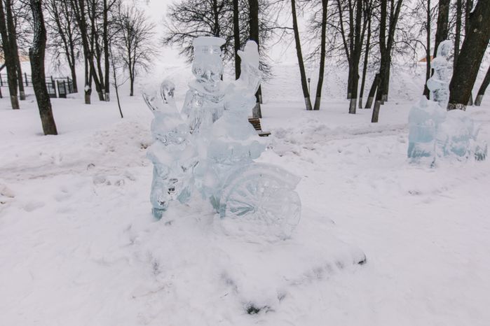 Дмитров. Ледяные скульптуры на Исторической площади