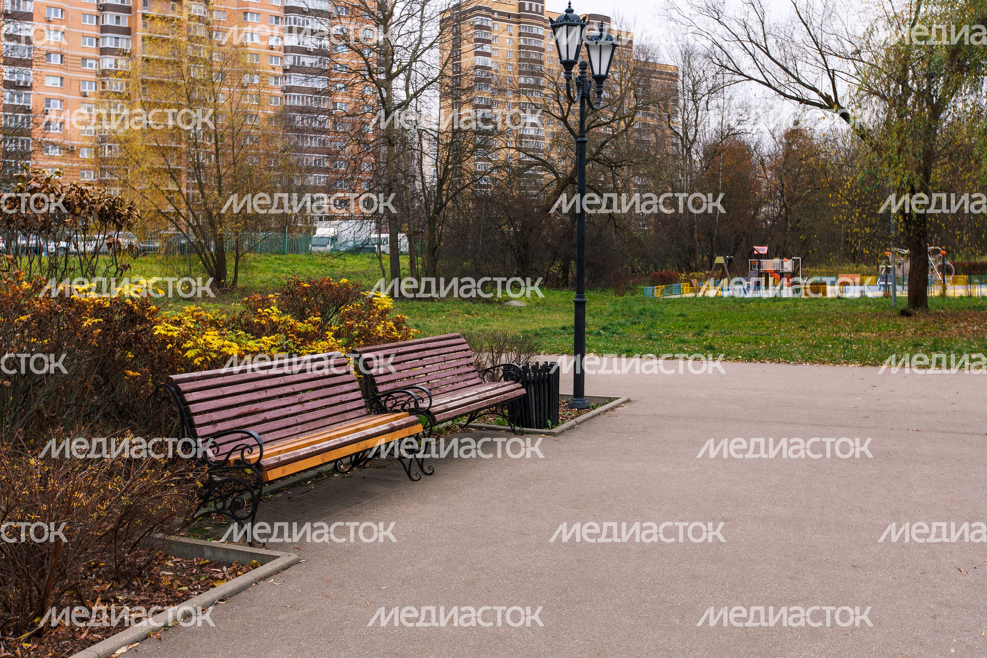 Парк культуры и отдыха города Долгопрудный осенью Парк культуры и отдыха города Долгопрудный осенью