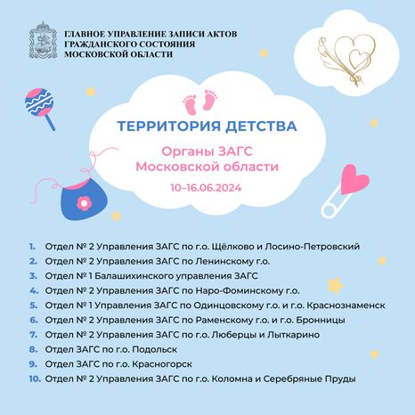 Территория детства Органы ЗАГС Московской области Квадрат 01