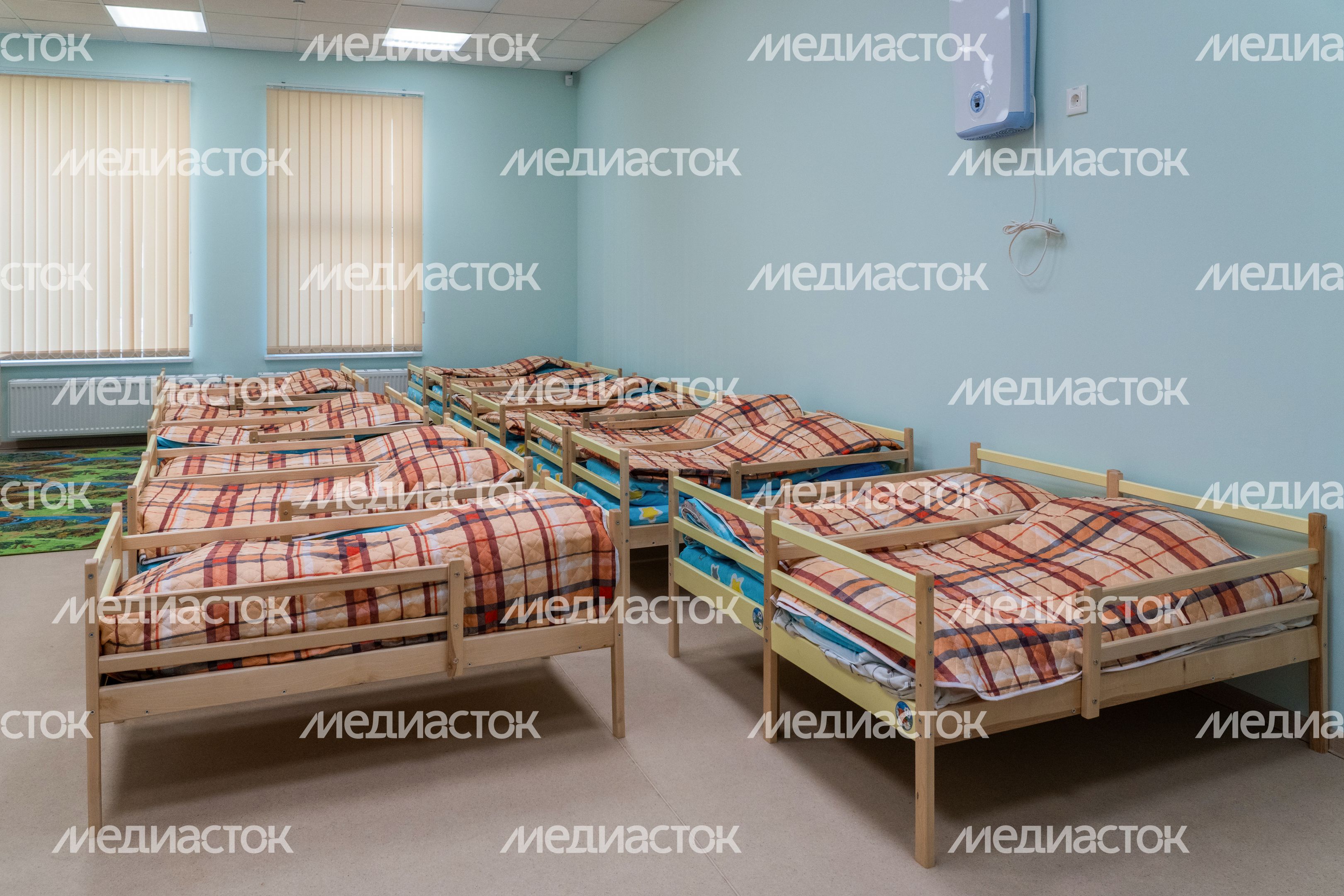 Спальня в новом детском саду «Карамелька» в ЖК «Ильинойс» Красногорска Спальня в новом детском саду «Карамелька» в ЖК «Ильинойс» Красногорска
