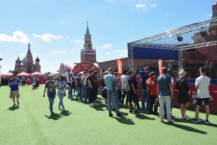 Футбольный парк на Красной площади в Москве