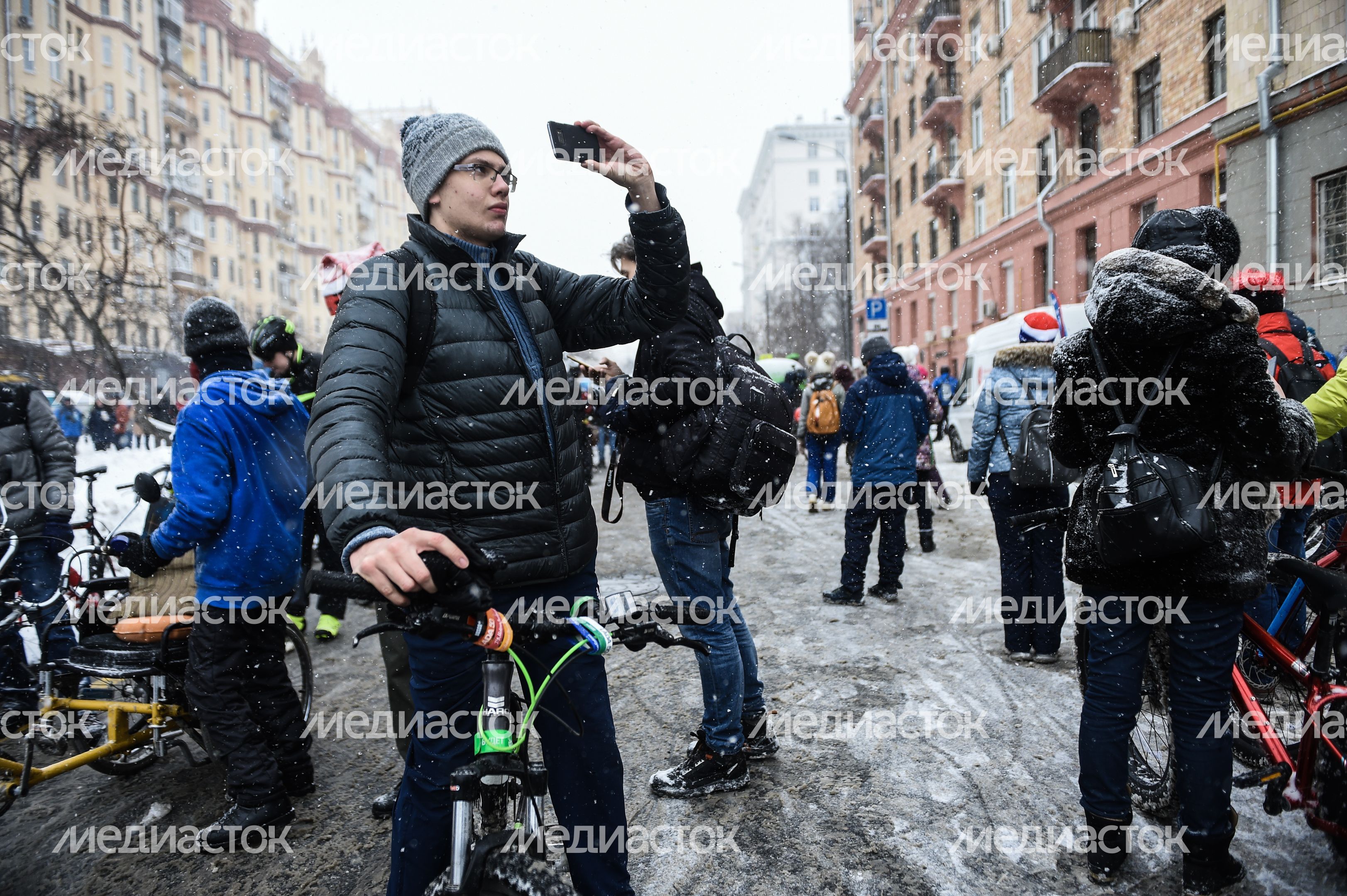 В Москве состоялся 4-й Зимний Велопарад