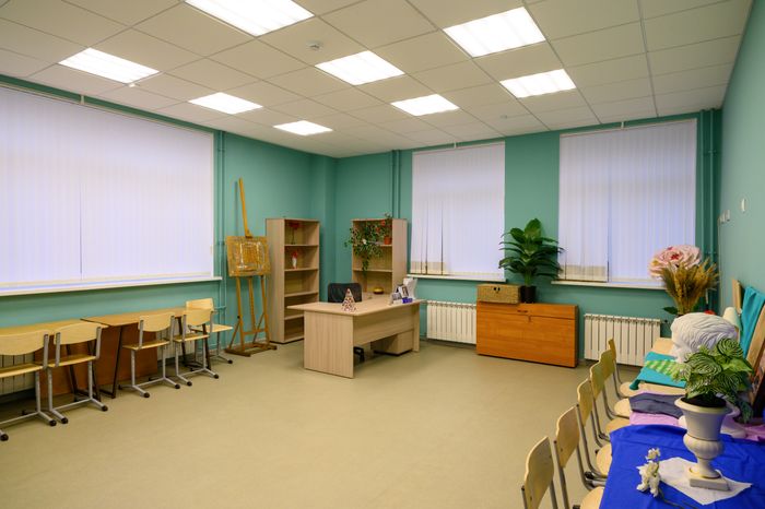 Кабинет юных художников в детской школе искусств №1 после капитального ремонта в Люберцах