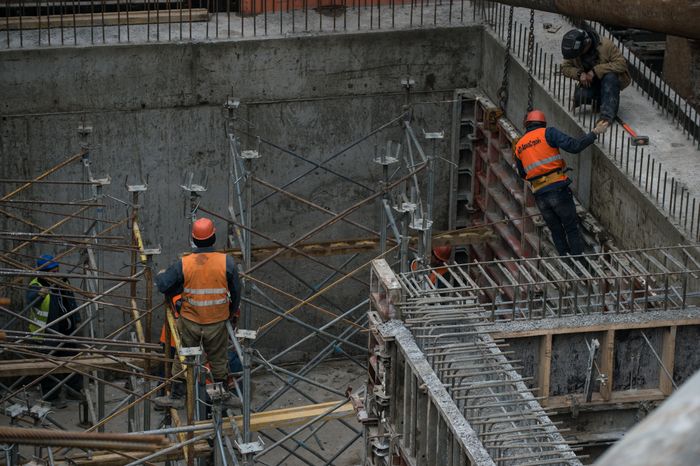 Строительство станции метро «Хорошевская» в Москве