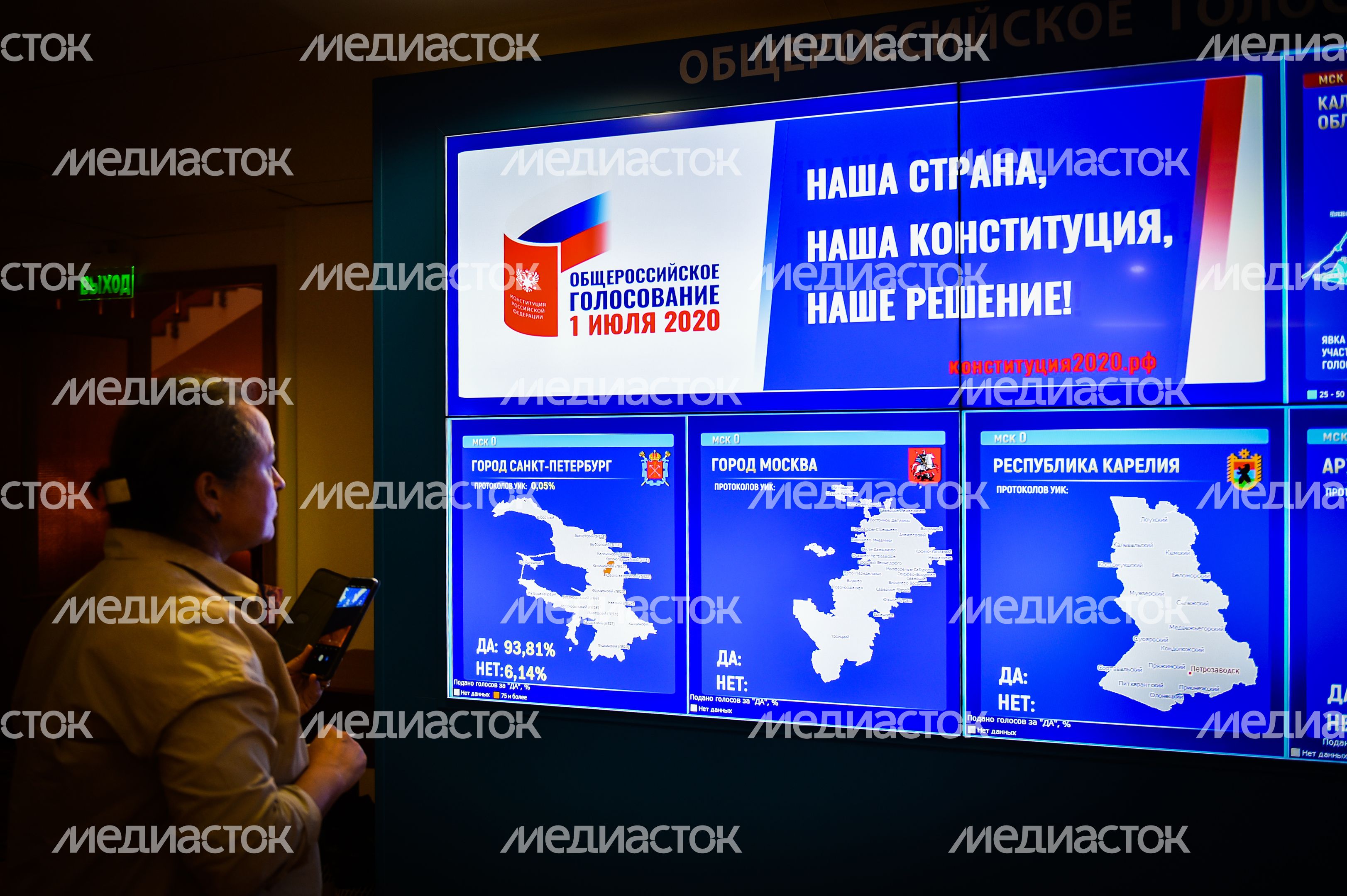 Подведение итогов голосования по внесению поправок в Конституцию РФ