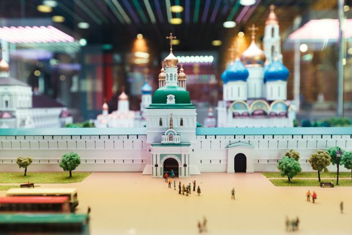 Макет Троице-Сергиевой лавры в Музее архитектуры в миниатюре «Арт-макет» в Сергиевом Посаде