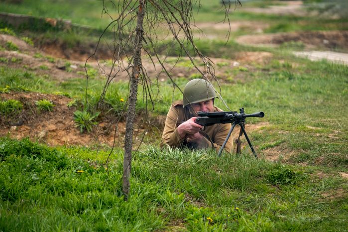 Военно-историческая реконструкция «Штурм Кенигсберга» в День Победы в парке «Патриот» Одинцовского округа