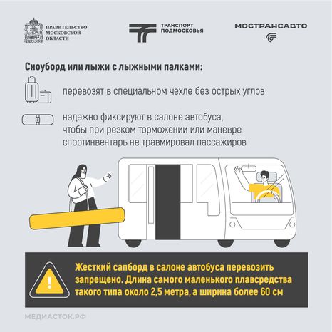 Как правильно перевозить спортинвентарь в автобусах Мострансавто квадрат 07