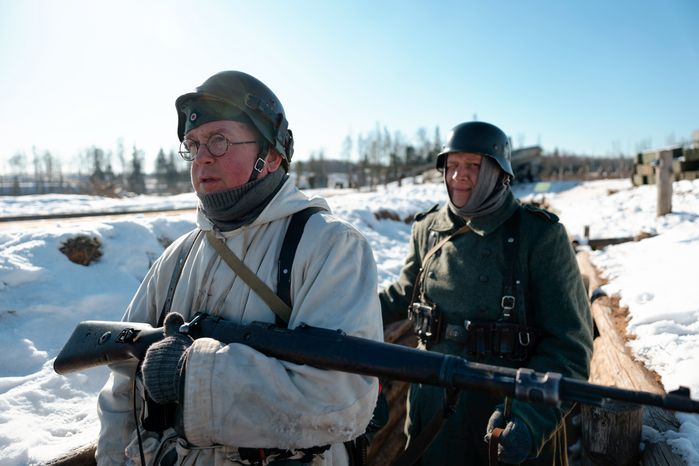 Военно-историческая реконструкция битвы за Сталинград у храма ВС РФ в Кубинке