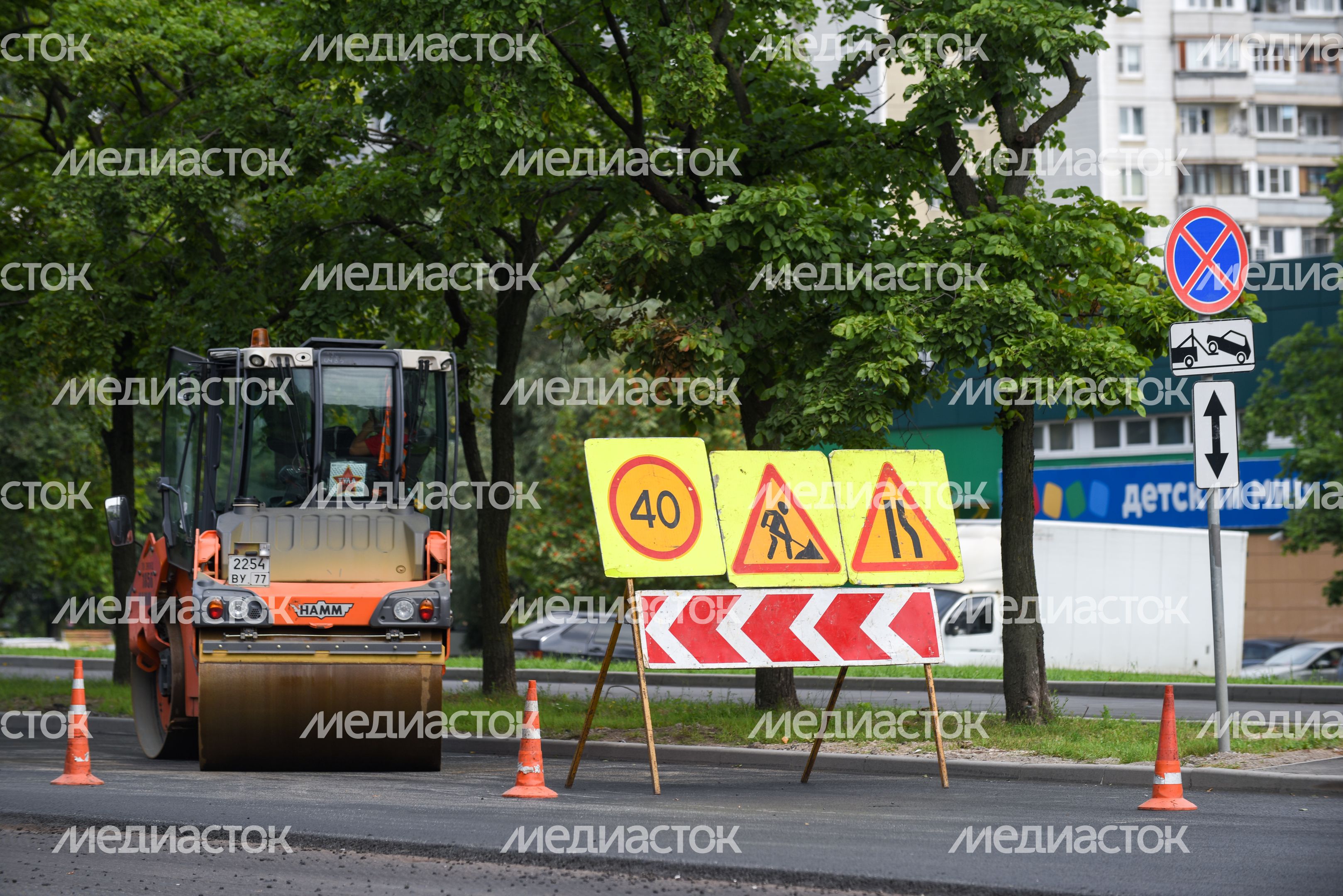 Дорожные работы в Москве