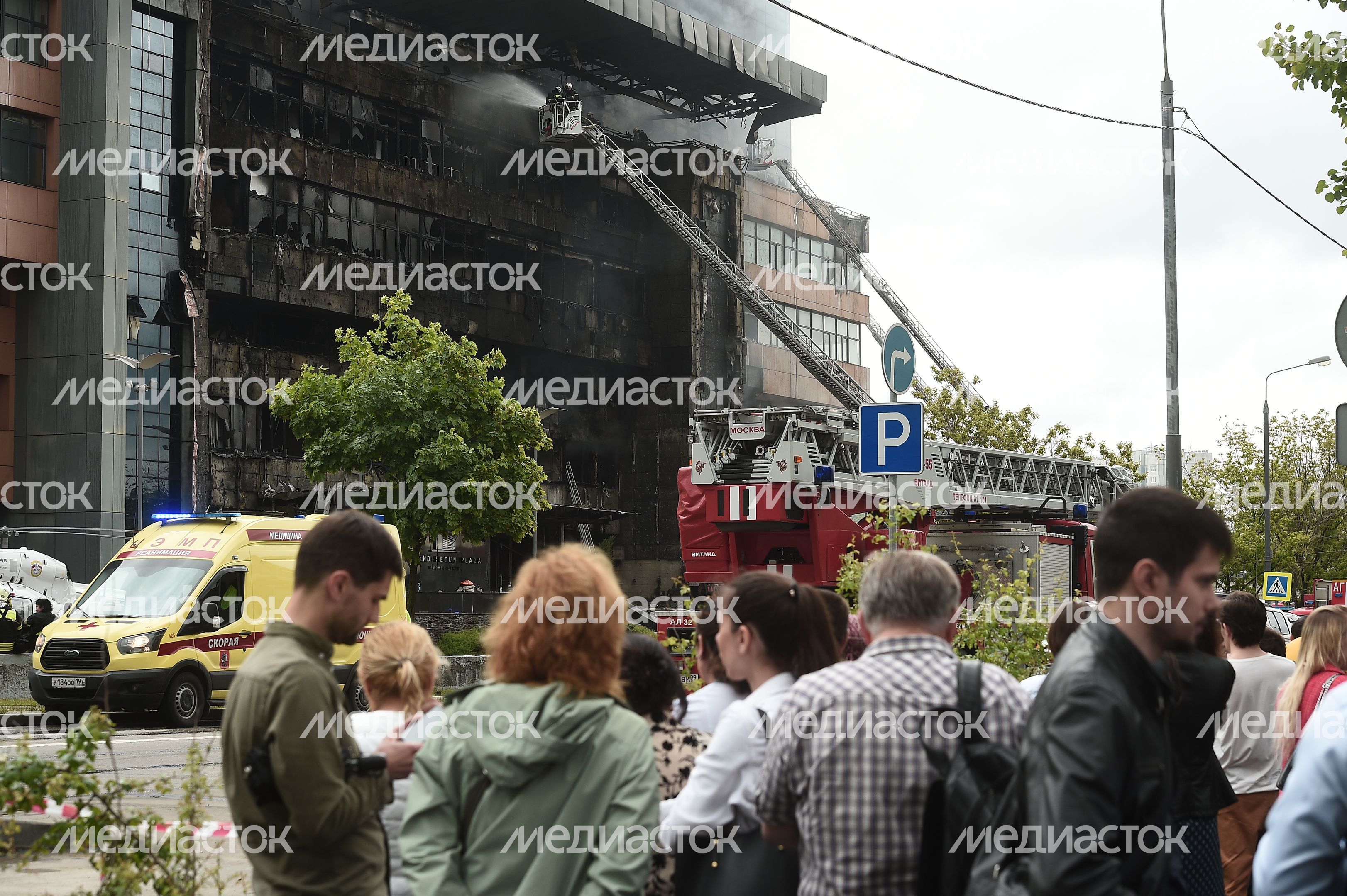 Пожар в бизнес‑центре «Гранд Сетунь плаза» в Москве