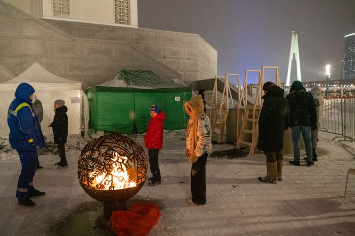 Крещенские купания на Соборной площади в Красногорске