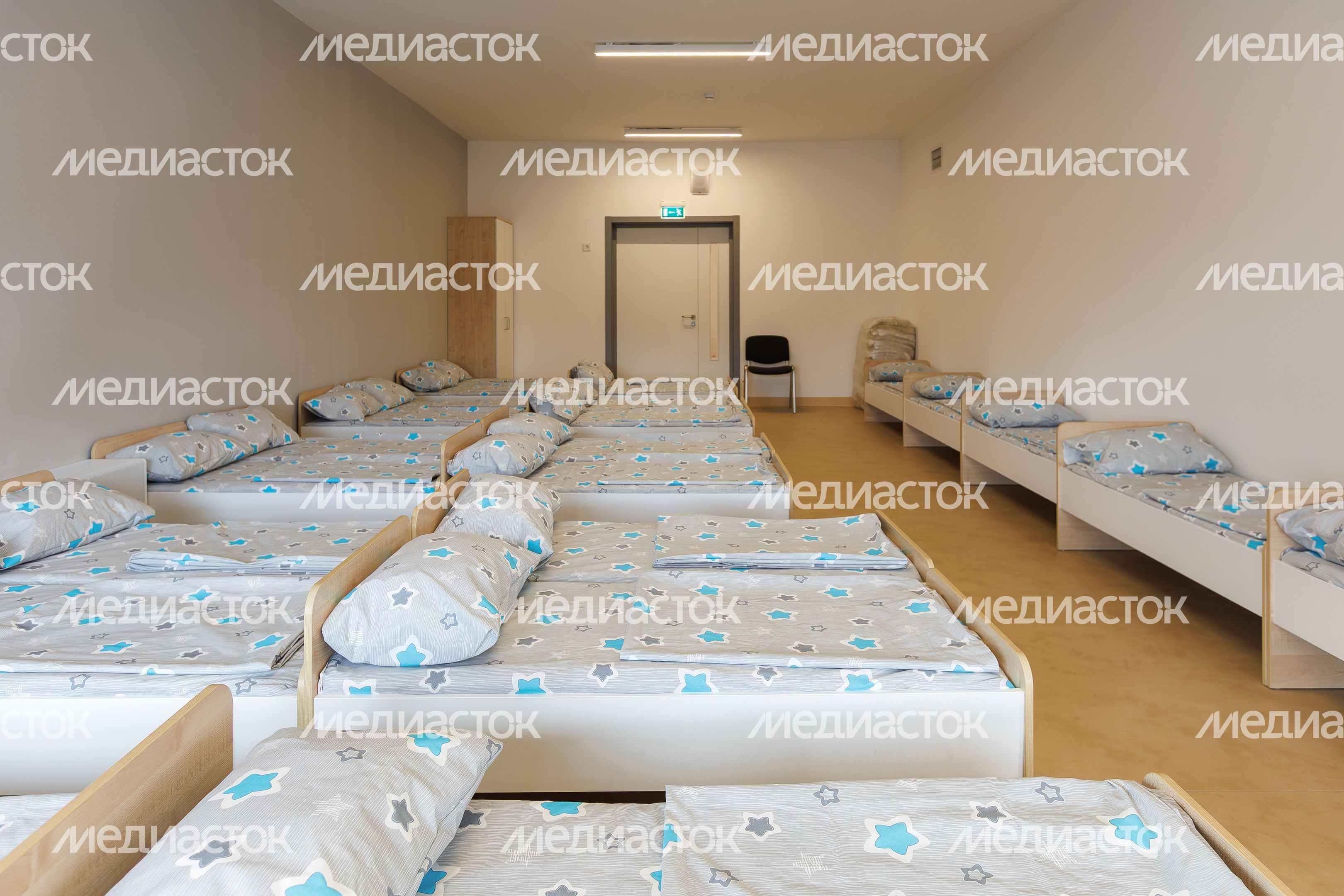 Спальня в новом детском саду «Волна» в ЖК «Прибрежный парк» округа Домодедово Спальня в новом детском саду «Волна» в ЖК «Прибрежный парк» округа Домодедово