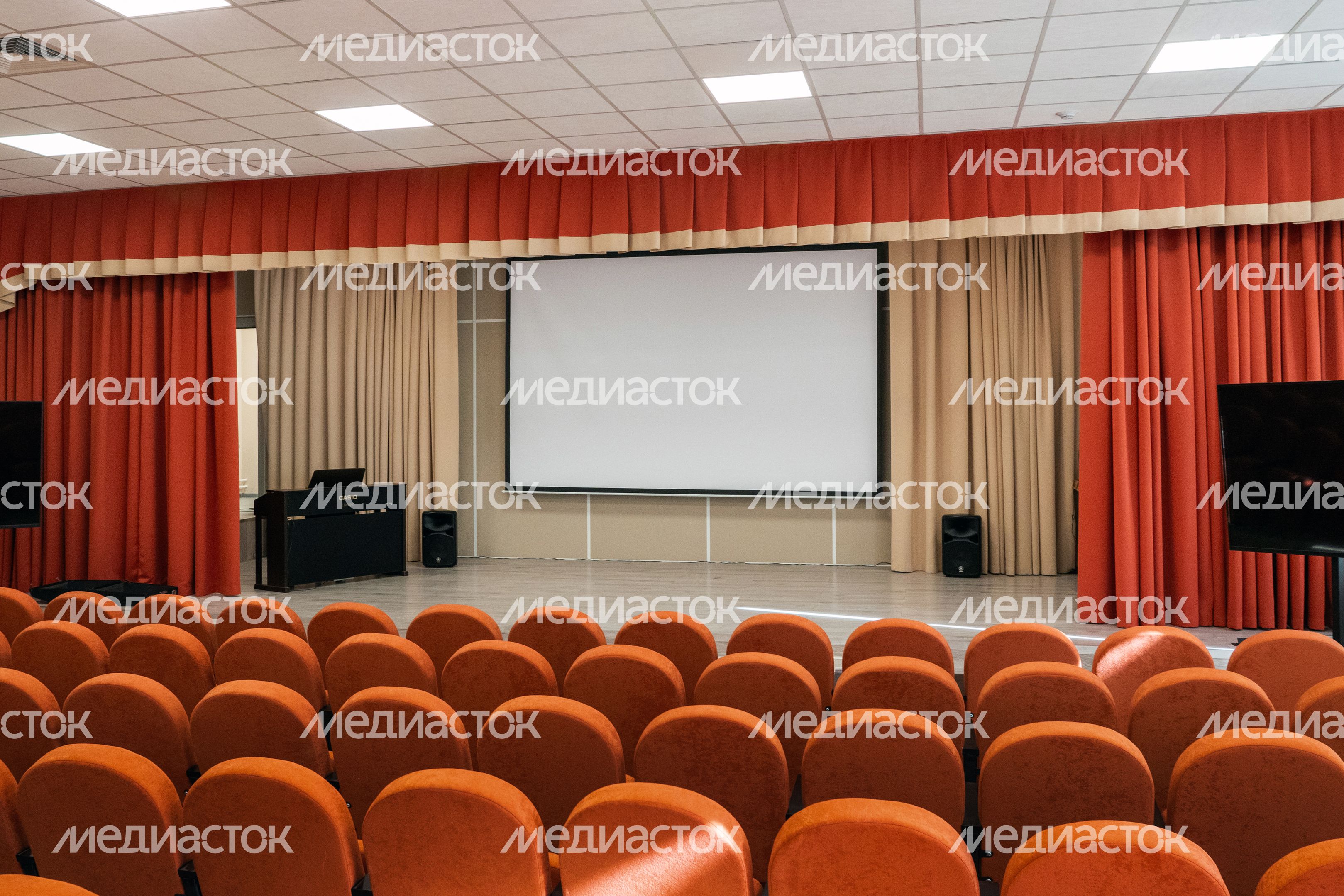 Актовый зал в лицее города Истра после капитального ремонта Актовый зал в лицее города Истра после капитального ремонта