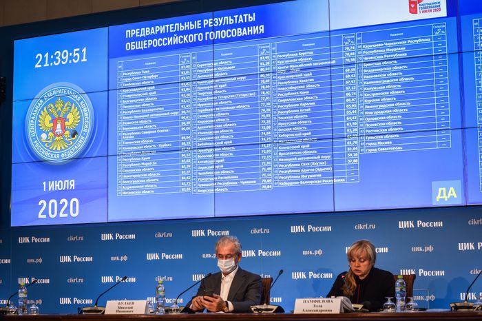Подведение итогов голосования по внесению поправок в Конституцию РФ
