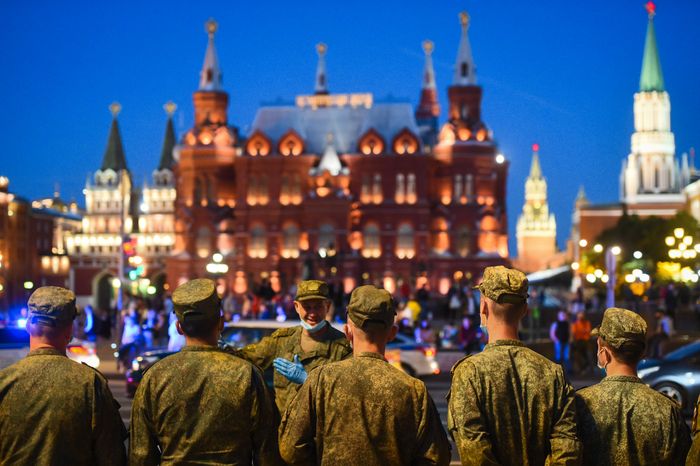 Пешая репетиция парада Победы в Москве