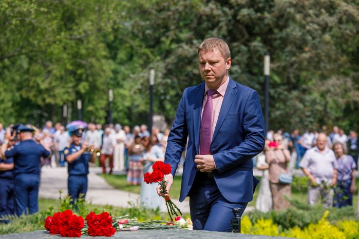 Космонавт Александр Горбунов на торжественной встрече космонавтов в Звездном городке