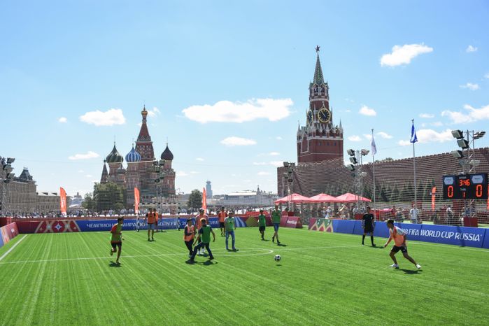 Футбольный парк на Красной площади в Москве