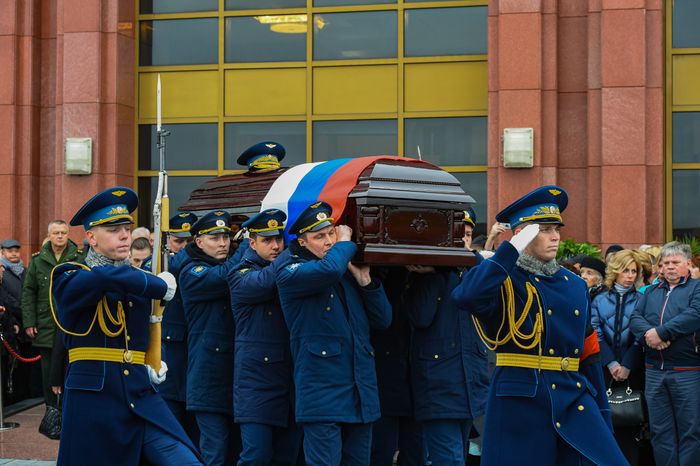 Церемония прощания с космонавтом Алексеем Леоновым в Подмосковье