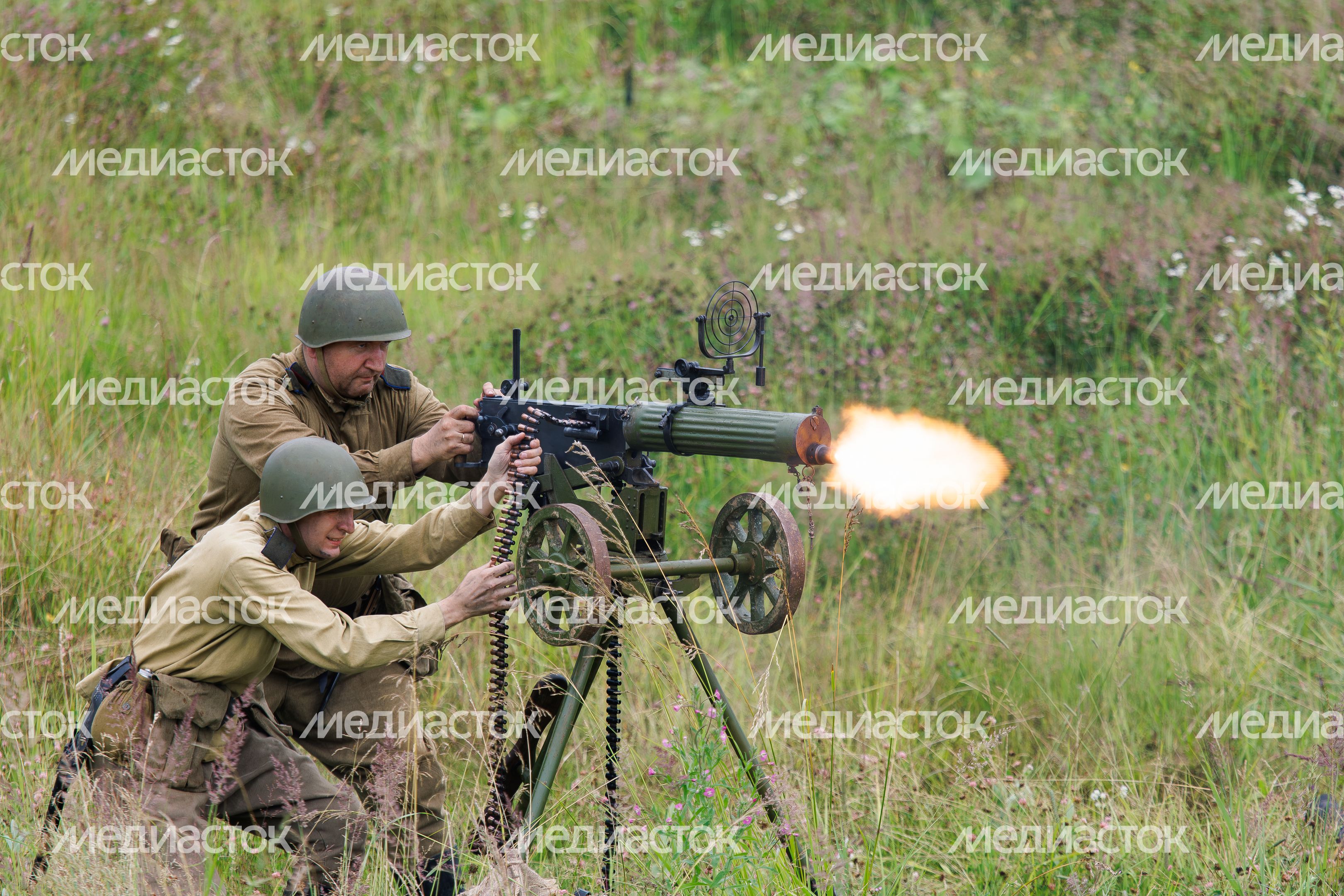 Эпизод Курской битвы под Прохоровкой на военно-исторической реконструкции в Центральном парке «Патриот»