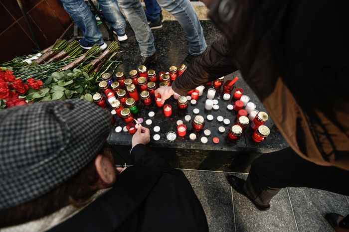 Траурный митинг памяти 11 жертв теракта в Санкт-Петербурге