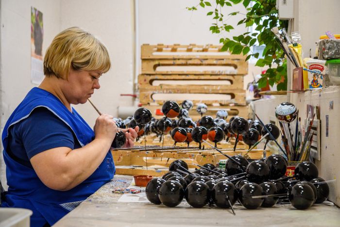 Елочные игрушки ручной работы фабрики «Иней» из Сергиево-Посадского округа