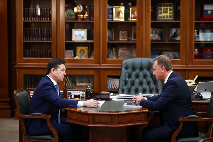 Встреча губернатора Подмосковья с главой Зарайска