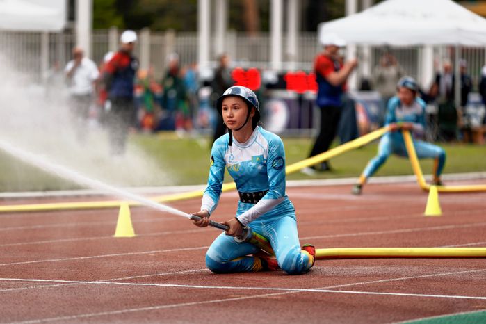 Женская сборная Казахстана завоевала бронзу в общем зачете на XI Чемпионате мира по пожарно-спасательному спорту