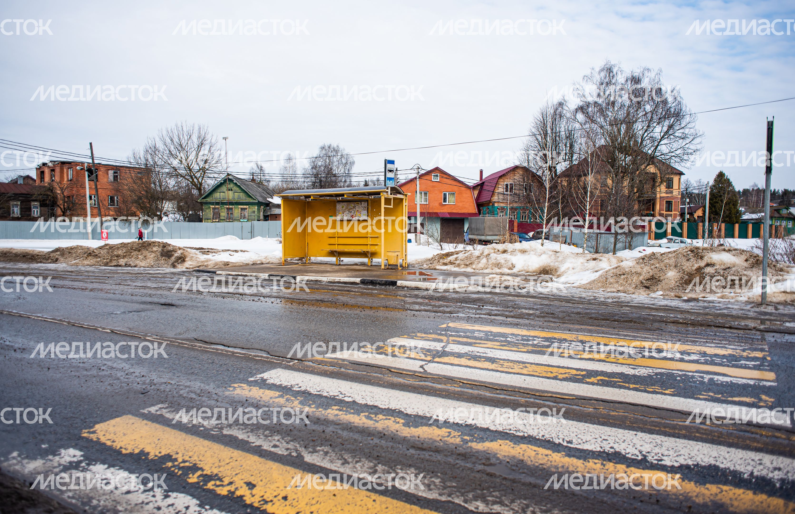 Зимние виды деревни Гребнево