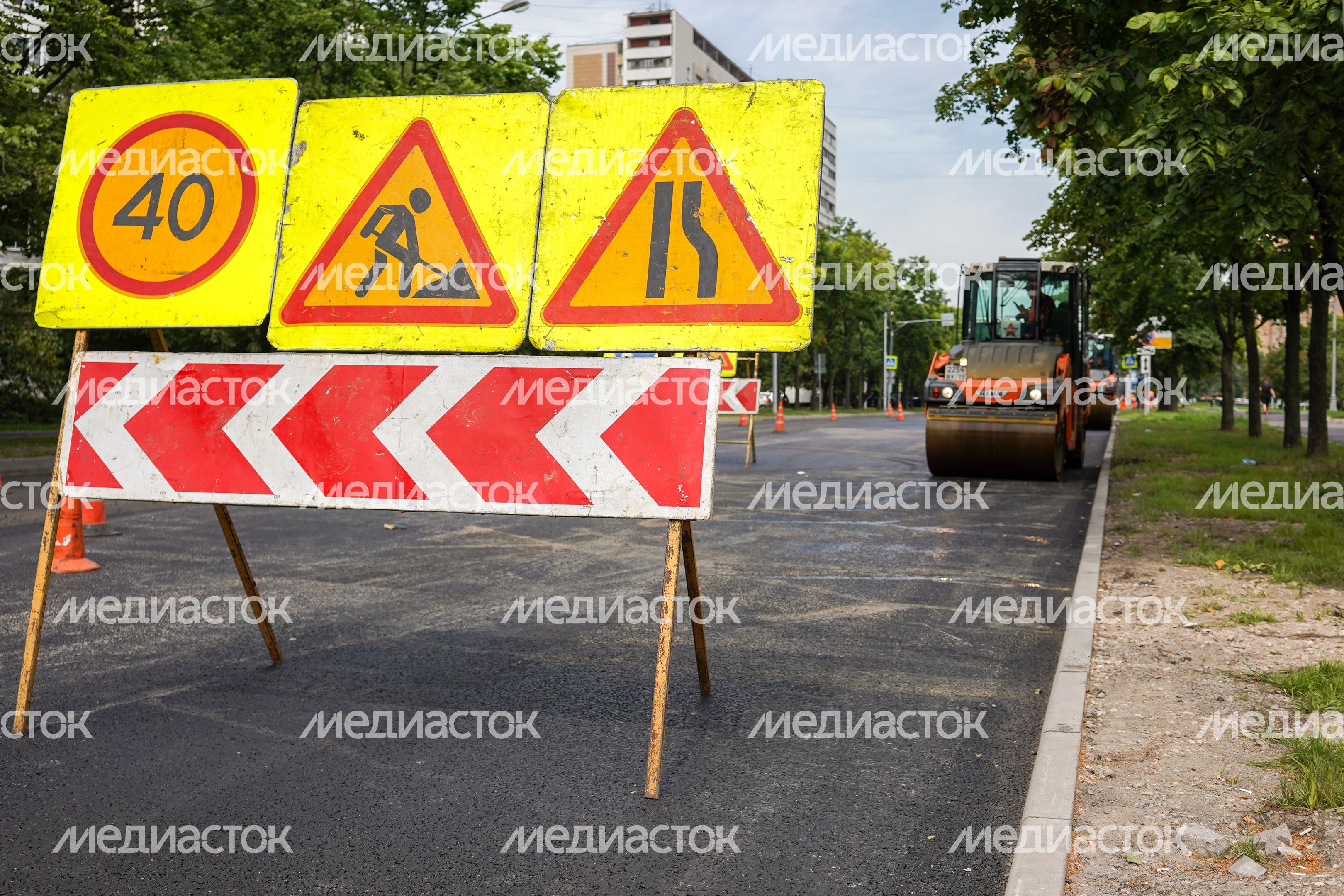 Дорожные работы в Москве
